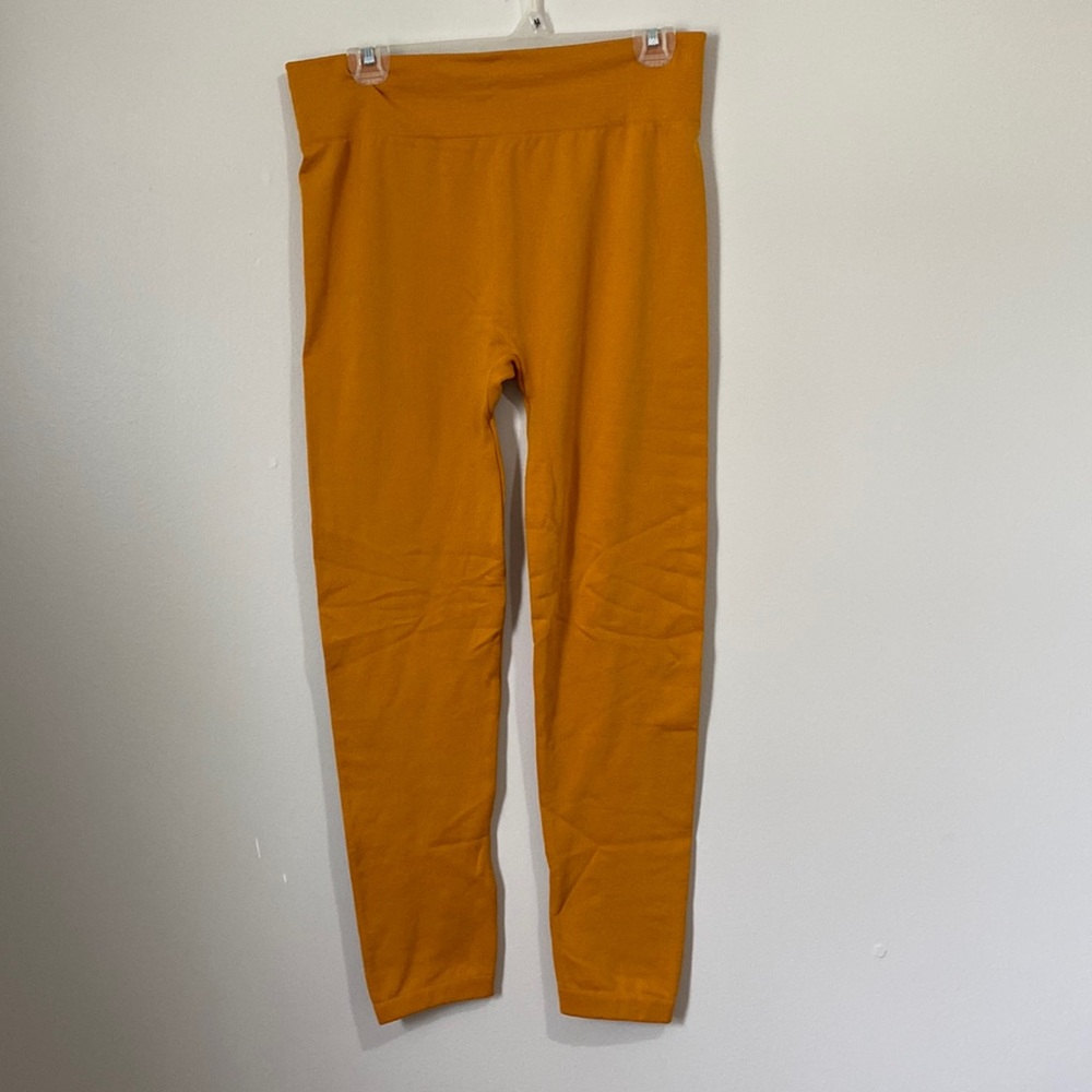 Conceited High Waist Leggings Full Length - 3" High Waistband in Mustard